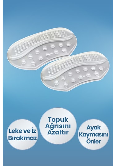 Dopar Ayakkabı Kaydırmaz Silikon Jel Nasır Önleyici Şeffaf Tabanlık