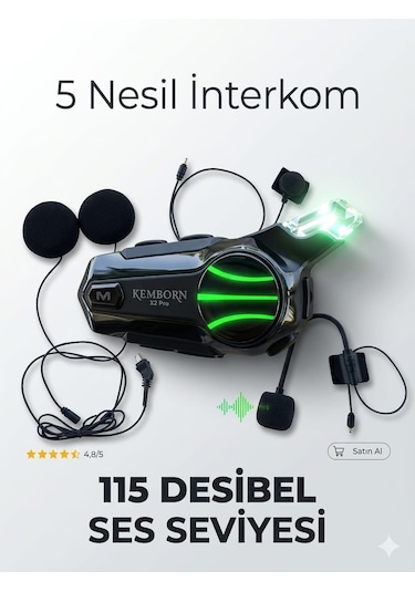 Kemborn İntercom Motosiklet Kask Kulaklık Seti