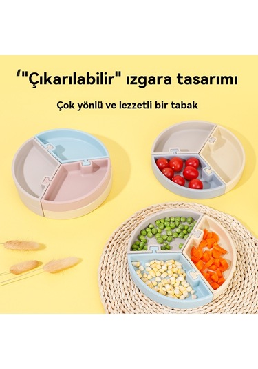 Jianfan Bölmeli Silikon Mama Tabağı Ve Birleşebilir Kase Bebek Beslenme Seti Mavi Kayı Diğer
