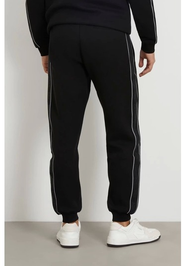 Guess Erkek Yanı Logolu Jogger Pantolon Siyah