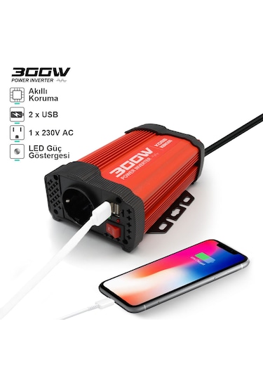 KOBB KBN300 12V/220V  300Watt Modifiye Sinüs Dönüştürücü İnvertör