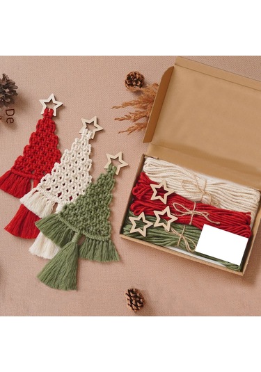 Yunboo Yeni Noel Ağacı Örgü Seti, Ev Dekorasyonu El Yapımı Takı, Kendi Ellerinizle Geliştirebilirsiniz - Yeni Nesil Noel Dekoru A Modeli
