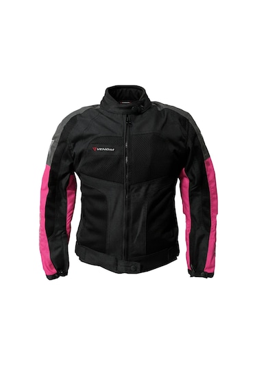 Motosiklet Kadın Mont 4 Mevsim Dynamic Black-pink Motorcu Montu