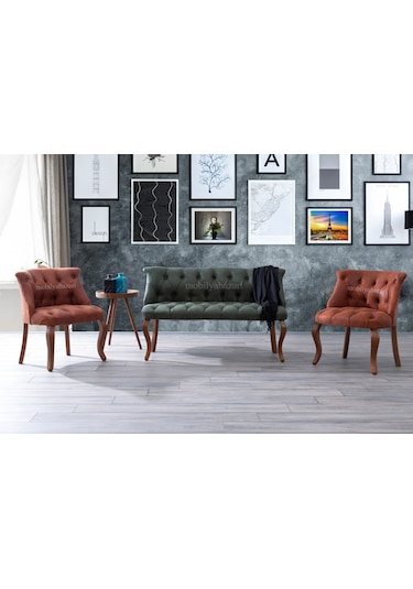 Mobilyabazari Tual Çay Seti Ikili Koltuk, Salon, Balkon, Ofis)