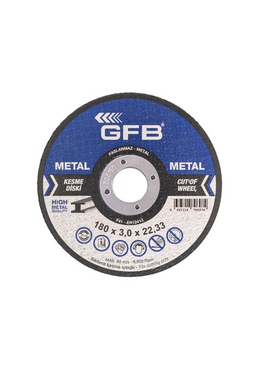 Gfb Metal Kesici Taş 180x3,0x22,23 - 5 Adet - Gfb2356