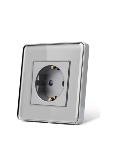 Dealuxx Cam Çerçeveli Tekli Gri Priz 398340795