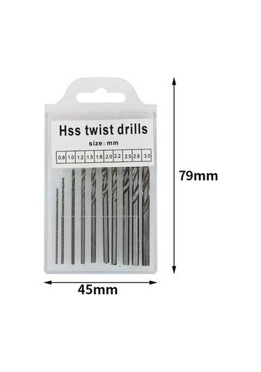 Kangvka 10 Adet Hızlı Çelik Matkap Ucu Seti 0.8-3.0mm - Taş, Ceviz, Bodrum Delme Ve Oymacılık Aracı