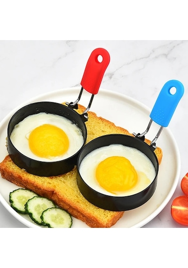 Willowhaven Mavi Paslanmaz Çelik Yapışmaz Yumurta Pişirme Halkası - Izgara İçin Mükemmel