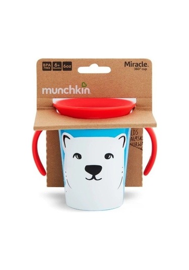 Munchkin Mucize 360 Alıştırma Bardağı Kutup Ayısı 6 Ay+ 177 ML Kırmızı
