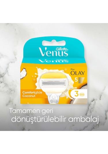 Gillette Venus Comfortglide Olay Kadın Tıraş Makinesi Yedek 3'lü