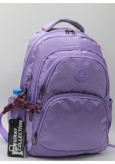 Özel Su İtici Kumaş Lila Unisex Okul Sırt Çantası 34600