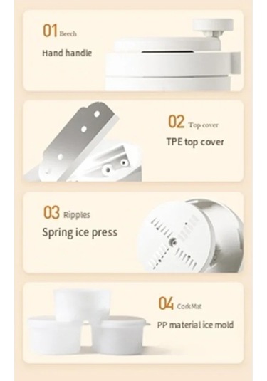 Jialan Manuel Traş Buz Makinesi, Ev Manuel Buz Kırıcı, Beyaz