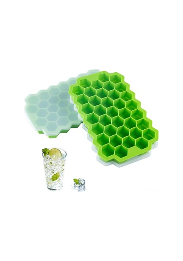 Maiyame Yeşil Silikon Bal Pili Buz Kabiği, Kapaçklı Mutfak Aleti, Her Gün Kullanıma Uygun, Opp/pc Paketli Çok Renkli