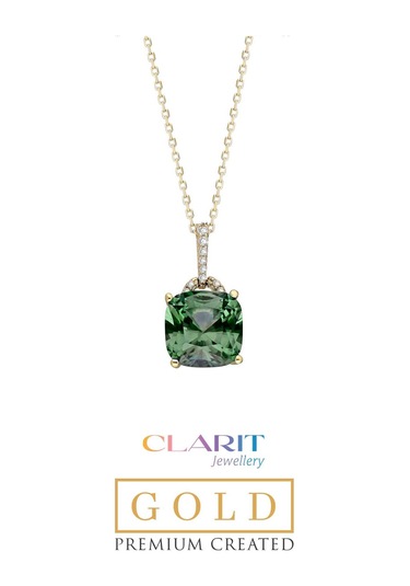 Tourmaline Taşlı Clarit Serisi 41 Cm 14 Ayar Sarı Altın Kolye