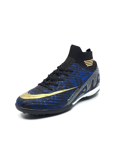 Taşpınar Laliga Erkek Günlük Büyük Numara Çoraplı Halı Saha Krampon Spor Ayakkabı 45-47 Siyah Füme Siyah - Füme