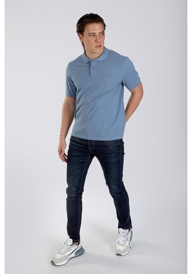 Lee Cooper Twıns 1 Erkek Pike Polo Yaka T-Shırt A.Mavi-17953-A.Mavi Açık Mavi