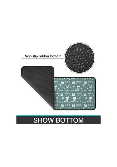 Noel Desenli 2'li Mutfak Matı, Anti-yorgunluk, Yastıklı Ve Kaymaz, Mutfak Ve Ofis İçin Noel Çorap Simgesi