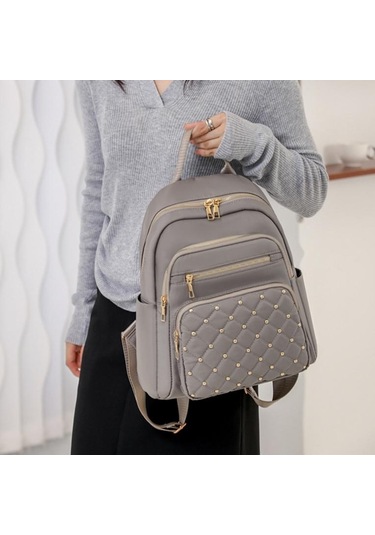 Moda Omuz Çantası Kadın Seyahat Eğlence Bayan Sırt Çantası Öğrenci Okul Çantası Grey Gri