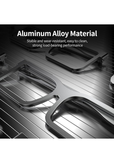 Novahub Katlanabilir Alüminyum Dizüstü Bilgisayar Standı - Siyah, Taşınabilir Gözlük Tasarımı, 19,85x6,15x1,25 Cm