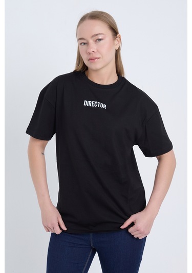 Velvoria Unisex Oversize Siyah Director T-shirt