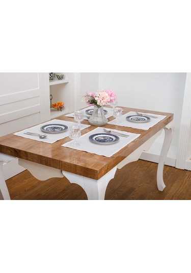 Finezza Roma Jakar Polyester Kumaş KremAmerikan Servis 34x46 cm Krem 4 Ad-1385 Krem