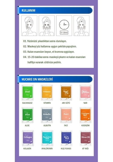 Mjcare On Collagen Mask - Kolajen Özlü Yüz Maskesi