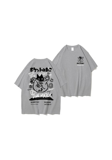 Teekossc 2024 Yaz Kedi Baskılı Harajuku Kawaii Erkek Kadın T-shirt Y2k Streetwearordu Yeşil Ordu Yeşil