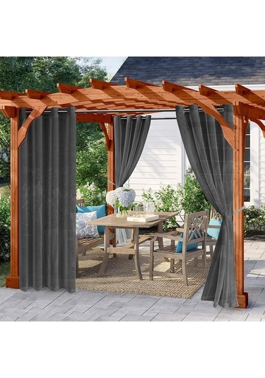 Pazly 1 Adet Modern Basit Su Geçirmez Düz Siyah Trilon Şeffaf Delikli Uv Koruyucu Güneşlik Perde Kumaşı Siyah