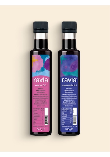 2'li Ürün - Ravla Karadut Özü 340g / Yaban Mersini 340g