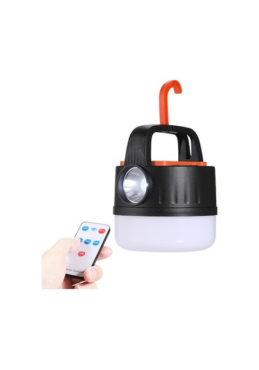 Uzaktan Kumandalı Çok Fonksiyonlu Kamp Feneri - Acil Durum Işığı Siyah Siyah
