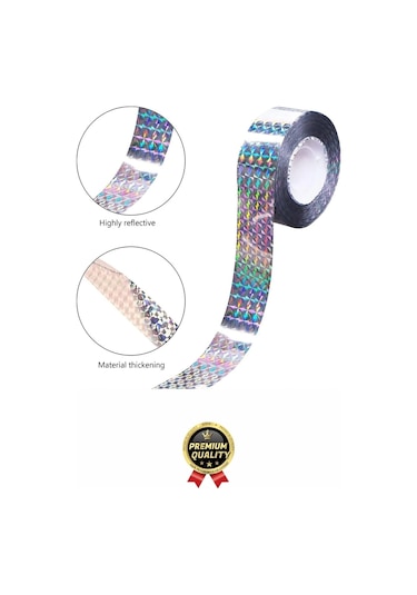 Premium Dayanıklı Yansıtıcı Kuş Kondurmaz Uzaklaştırıcı Hologramlı Kuşsavar Şerit Bant 45 Mm X 50 Mt