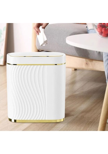 Suntek Magideal Ev Ofis Tuvalet Için Akıllı Çöp Kutusu Beyaz