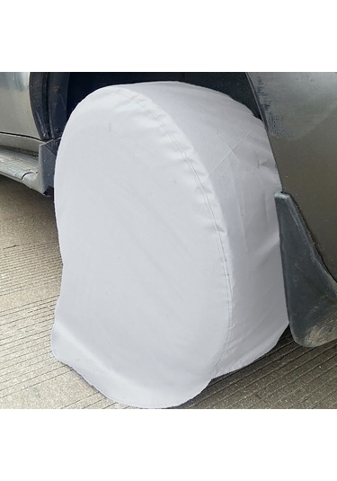 Yaozixa 4 Adet Gümüş 27-29 İnç Suv, Karavan, Jeep Lastik Koruması - Dayanıklı Poliester, Güneş/su/toz Proof, Kolay Temizlenir