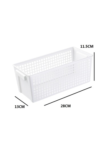 Sones Masaüstü Atıştırmalıklar Ve Çeşitli Eşyalar Saklama Sepeti Dikdörtgen Plastik Saklama Sepeti, Küçük Beyaz