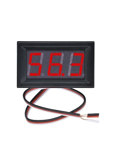 Robizstore-0.56 İnch Dc 0-100V Digital Kırmızı Voltmetre 3 Telli Panel Tip
