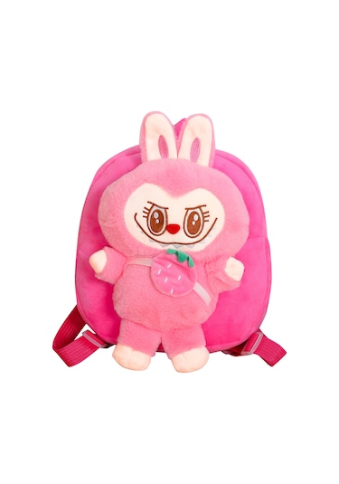 Labubu Sırt Çantası Okul Çantası Karikatür Sırt Çantası Karikatür Okul Çantası Gül Kırmızısı