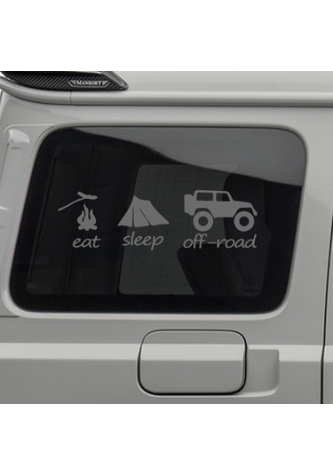 Eat Sleep Offroad Sticker - 4x4 Sticker - 30cmx10cm - Gri