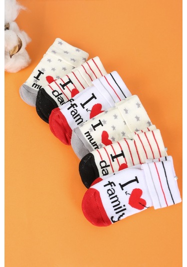 Pamuklu 6'lı Yenidoğan Bebek Kışlık Havlu Kaydırmaz Çorap Çok Renkli