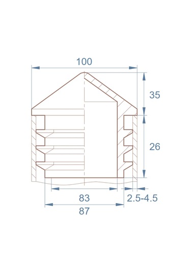 Profi Master Direkler İçin 100x100 Mm Ev Şapkası - 2 Adet 263901755