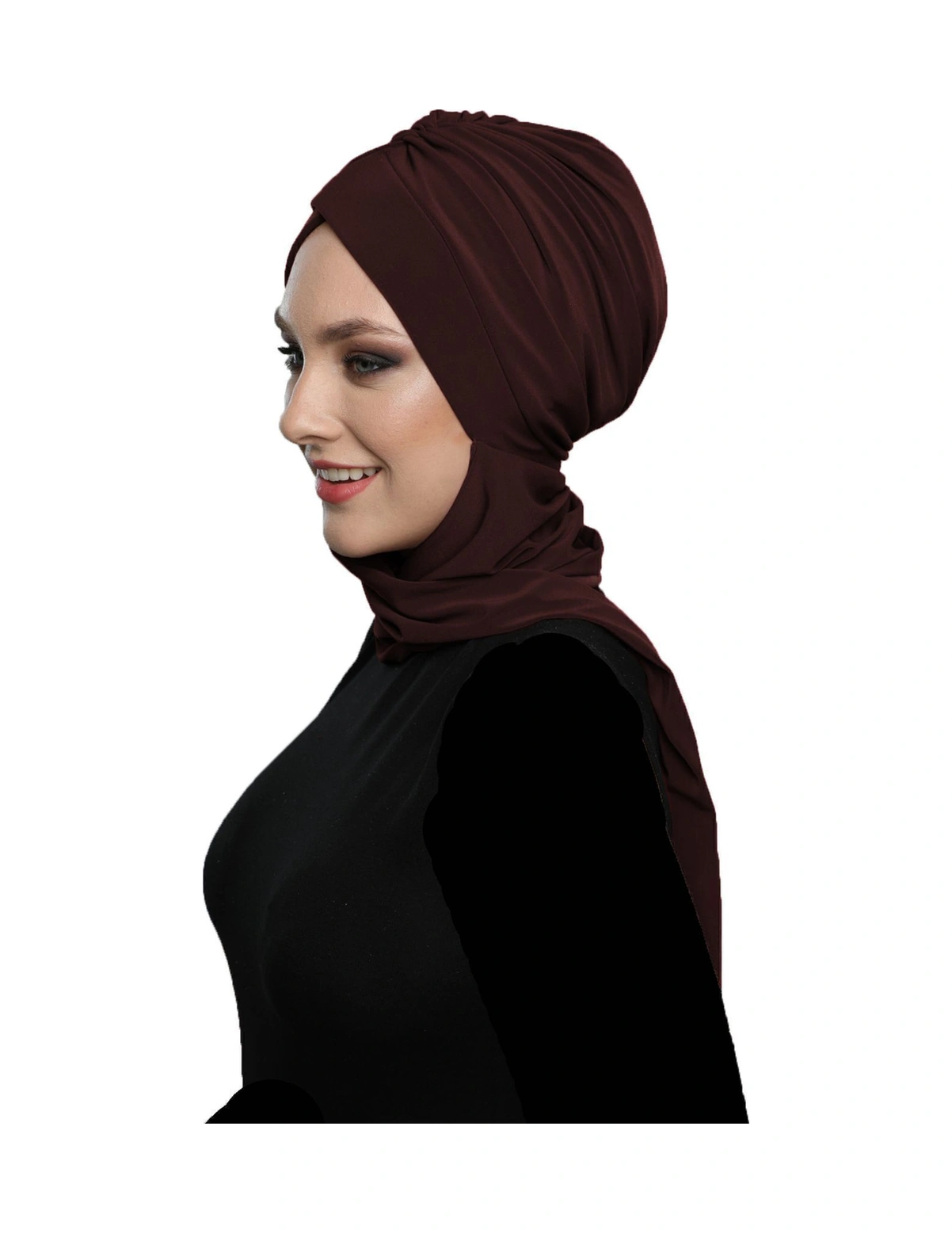 Kardelen Atkılı Astarlı Kahve Hazır Türban Tesettür Havuz Ve Dış Bone Kahve