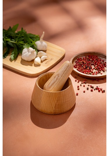 Emsan Rustik Bambu Düz Havan