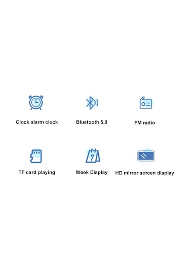 Geeroyoo Beyaz Taşınabilir Bluetooth Hoparlör - Dijital Saat, Fm Radyo, Tf Kart Desteği, Usb Şarjlı Ev Ve Dışarı Kullanımı