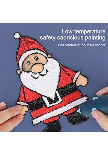 Xindoker 3d Baskı Kalemi - Çocuklar İçin Dıy立体 Boyama - Soğuk İşlem - Şarjlı Mavi İngilizce Paket