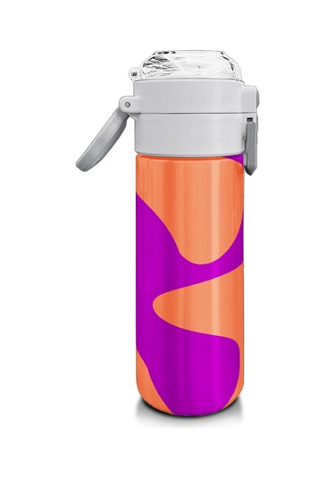 Coral High Kids Koyu Pembe Turuncu Desenli Pipetli Ve Direkt İçim Çelik Termos 500 Ml 31884 Koyu Pembe