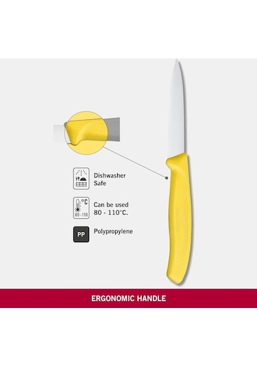 Victorinox 6.7636.L118 8 CM Tırtıklı Soyma Bıçağı Sarı