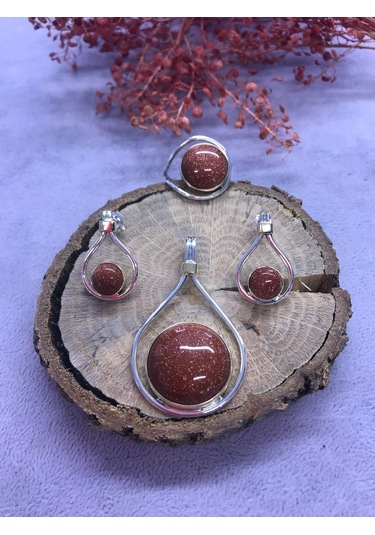 Yıldız Taşı Gümüş Set 925 Ayar Doğal Taş El İşi