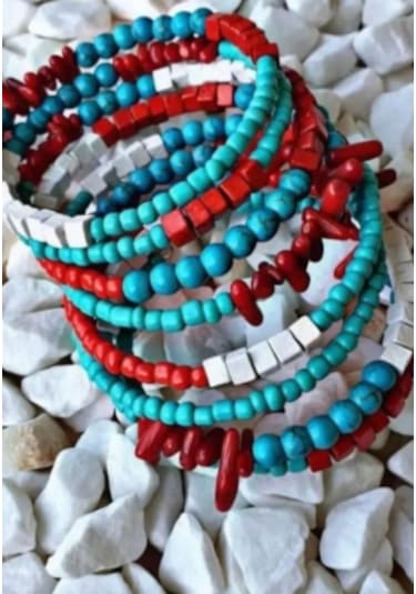 Bbaccessorıes Bb Boncuklu Bileklik Mavi - Kırmızı