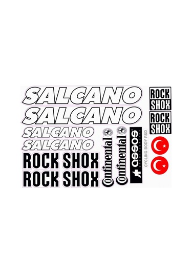 Salcano Bisiklet Sticker Etiket Seti Siyah A4 1.Resim