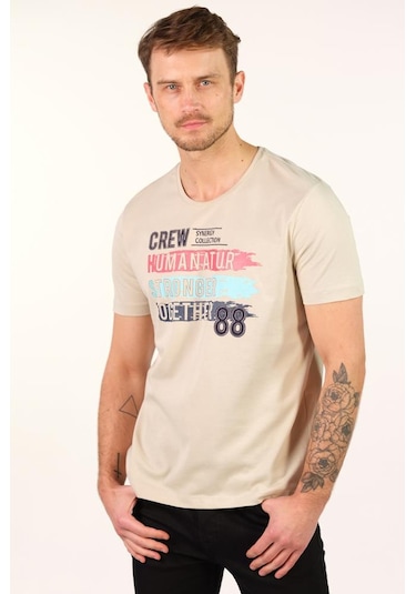 Arma Erkek Büyük Beden Bisiklet Yaka Tişört Y22374868101 Bej