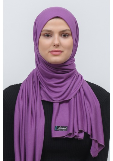 Altobeh Tesettür Kadın Düz Renk Penye Şal Hijab - Mor